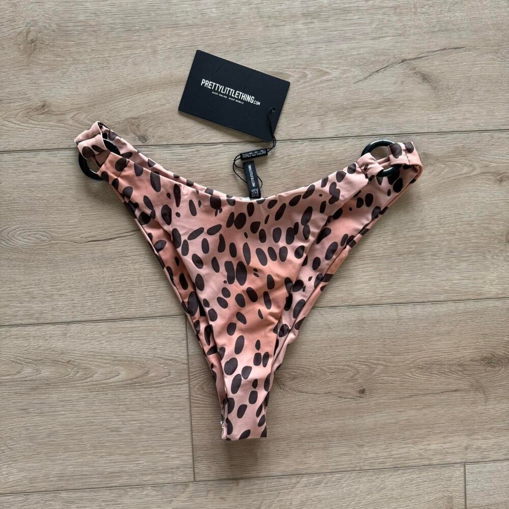 PrettyLittleThing Pink Leopard Print Bikini Bottoms